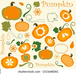 pumpkin pattern collection, vector art