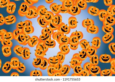 Pumpkin pattern of Halloween, image of autumn event, for cloth pattern and wrapping paper