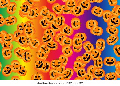 Pumpkin pattern of Halloween, image of autumn event, for cloth pattern and wrapping paper