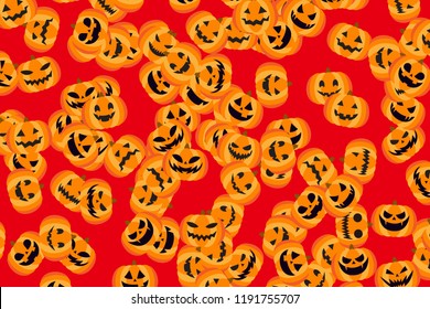 Pumpkin pattern of Halloween, image of autumn event, for cloth pattern and wrapping paper