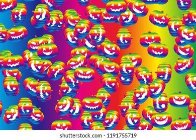 Pumpkin pattern of Halloween, image of autumn event, for cloth pattern and wrapping paper