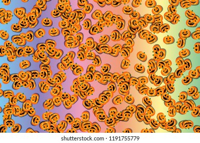 Pumpkin pattern of Halloween, image of autumn event, for cloth pattern and wrapping paper