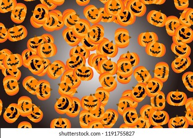 Pumpkin pattern of Halloween, image of autumn event, for cloth pattern and wrapping paper