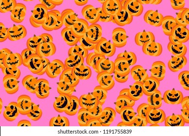 Pumpkin pattern of Halloween, image of autumn event, for cloth pattern and wrapping paper