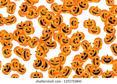 Pumpkin pattern of Halloween, image of autumn event, for cloth pattern and wrapping paper