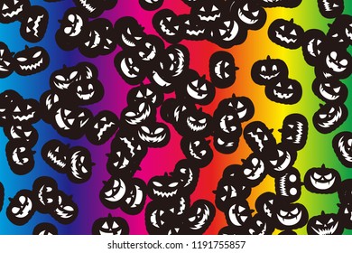 Pumpkin pattern of Halloween, image of autumn event, for cloth pattern and wrapping paper