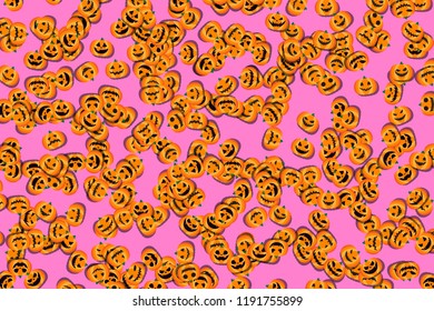Pumpkin pattern of Halloween, image of autumn event, for cloth pattern and wrapping paper