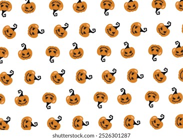 Pumpkin pattern for Halloween with white background
