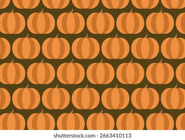Patrón de calabaza sobre fondo marrón de otoño