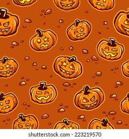 Pumpkin pattern - seamless handdrawn halloween pattern (EPS 10)