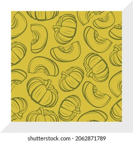 Pumpkin Pattern, Seamless Pattern Printable Vector Illustration