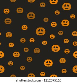 Pumpkin pattern. Seamless vector halloween background
