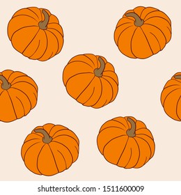Pumpkin pattern seamless vector illustration