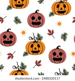 Pumpkin pattern. Set of pumpkins. Pumpkin of different shapes and colors. Design, pattern for Thanksgiving. Autumn pumpkin. Pumpkin for Halloween.