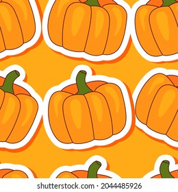 Pumpkin pattern. Vector pattern with pumpkin for halloween.