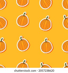 Pumpkin pattern. Vector pattern with pumpkin for halloween.