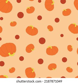 Pumpkin pattern vector seamless background