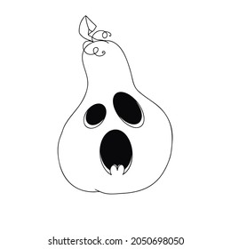 Pumpkin with perepuganym face. Halloween pumpkin. Happy Halloween! Vector illustration.