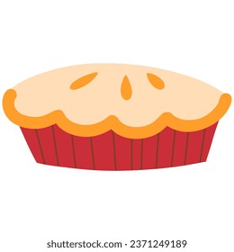 Pumpkin pie autumn element. Vector illustration with autumn theme.