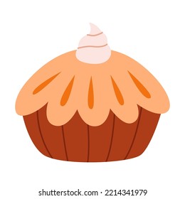 Pumpkin pie. Cute hand drawn elements. Hugge cozy vibe.