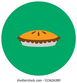 Pumpkin pie cute icon in trendy flat style isolated on color background. Thanksgiving symbol for your design, logo, UI. Vector illustration, EPS10.