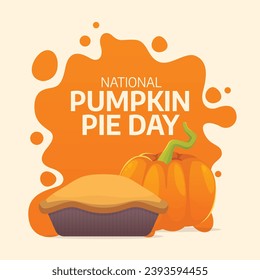 Pumpkin Pie Delight: Vector Design Template for National Pumpkin Pie Day. Celebrate this iconic dessert with a flavorful and festive illustration.