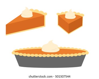Pumpkin pie from different angles