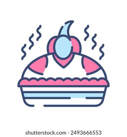 Icono de color relleno de pastel de calabaza, Ilustración vectorial