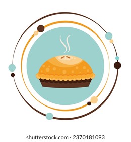 Símbolo gráfico gráfico de ilustración de vector circular de calabaza