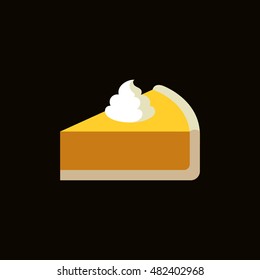 a pumpkin pie icon in flat style