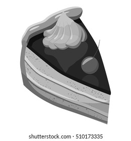 Pumpkin pie icon. Gray monochrome illustration of pumpkin pie vector icon for web
