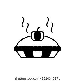 Pumpkin Pie icon isolated on a white background. Vector illustration.