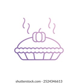 Pumpkin Pie icon isolated on a white background. Vector illustration.