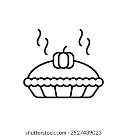 Pumpkin Pie icon isolated on a white background. Vector illustration.