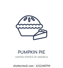 Pumpkin Pie icon. Pumpkin Pie linear symbol design from United states of america collection. Simple outline element vector illustration on white background.