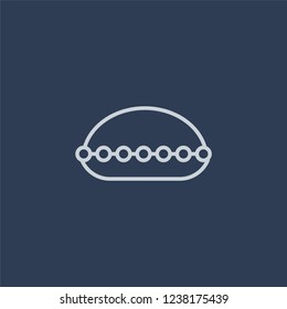 Pumpkin Pie icon. Trendy flat vector line Pumpkin Pie icon on dark blue background from United States of America collection. 