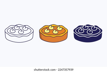 Kürbiskuchen-Symbol, Vektorgrafik