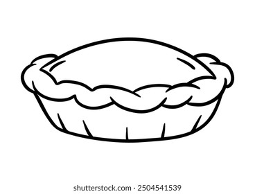 Pumpkin pie illustration. Delicious autumn baked goods.