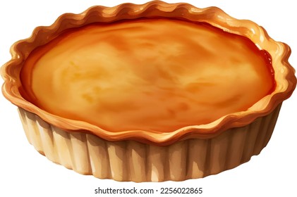 Pumpkin Pie Isolated Hand Drawn Painting Illustration