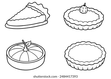 Pumpkin pie line art drawing beautiful fall dessert inspiration
