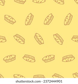 Pumpkin pie line art seamless pattern. Suitable for backgrounds, wallpapers, fabrics, textiles, wrapping papers, printed materials, and many more.