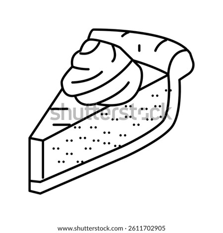 pumpkin pie line icon vector. pumpkin pie sign. isolated contour symbol black illustration