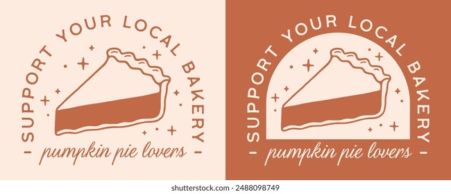 Pumpkin pie lovers club aesthetic funny quotes shirt design sticker