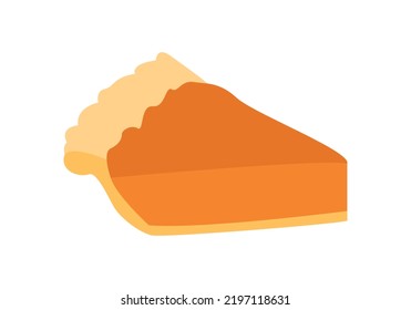 pumpkin pie on white background