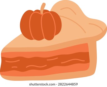 Pumpkin pie slice and