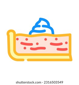 vectores de icono de color de bocadillos de la rebanada de la tarta de calabaza. símbolo de refrigerio de la rebanada de la tarta de calabaza. ilustración de símbolo aislado
