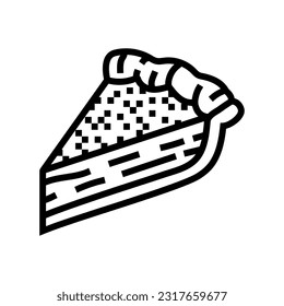 pumpkin pie slice food snack line icon vector. pumpkin pie slice food snack sign. isolated contour symbol black illustration