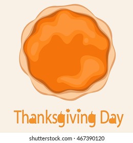 Pumpkin pie and stylized text for Thanksgiving Day