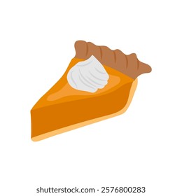 Pumpkin Pie, Sweets Vector Illustration Isolated