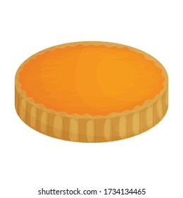 Pumpkin pie vector icon.Cartoon vector icon isolated on white background pumpkin pie.
